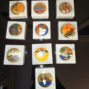 Vintage Marble Paperweight 3M National Electrical Exposition SET OF 10 Variety